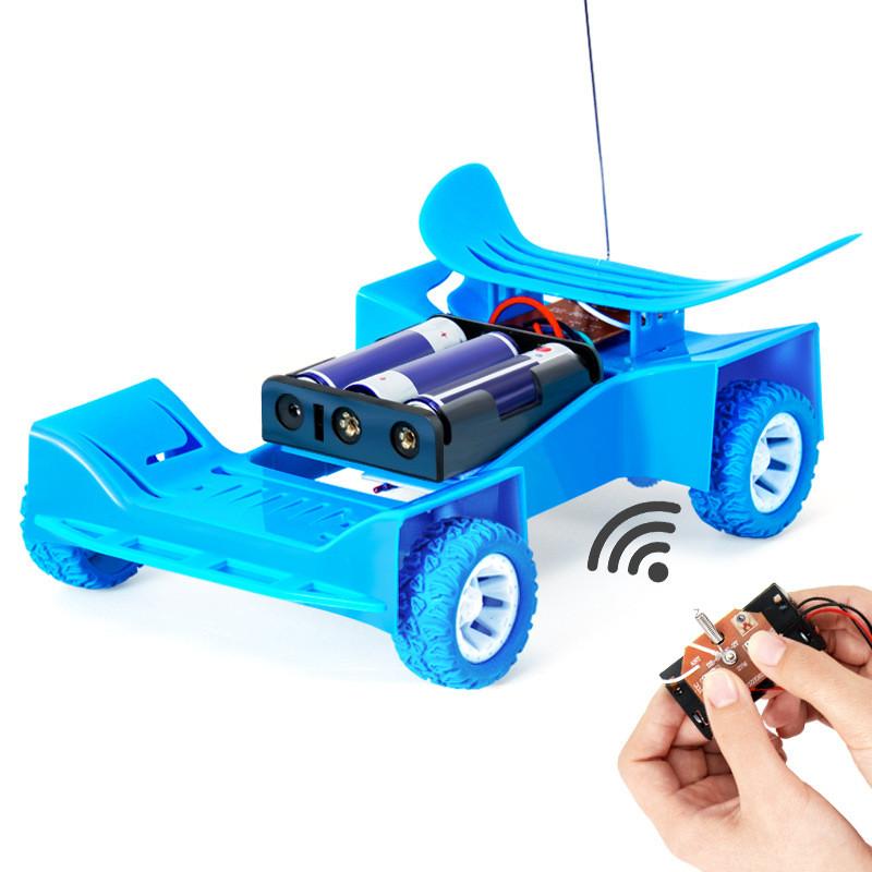Self Made Wireless Remote Control Racing Car Model Assembly Set Kid Puzzle Toy For Children Educational Physics Kit