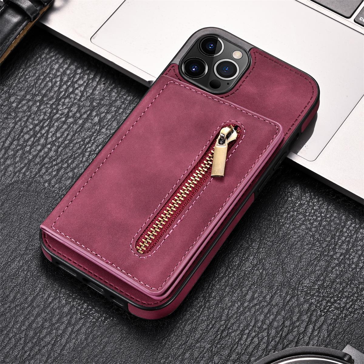 

Шкіряний чохол для телефону iPhone 14 з відділенням для карток та кришкою-фліп 14 Plus
