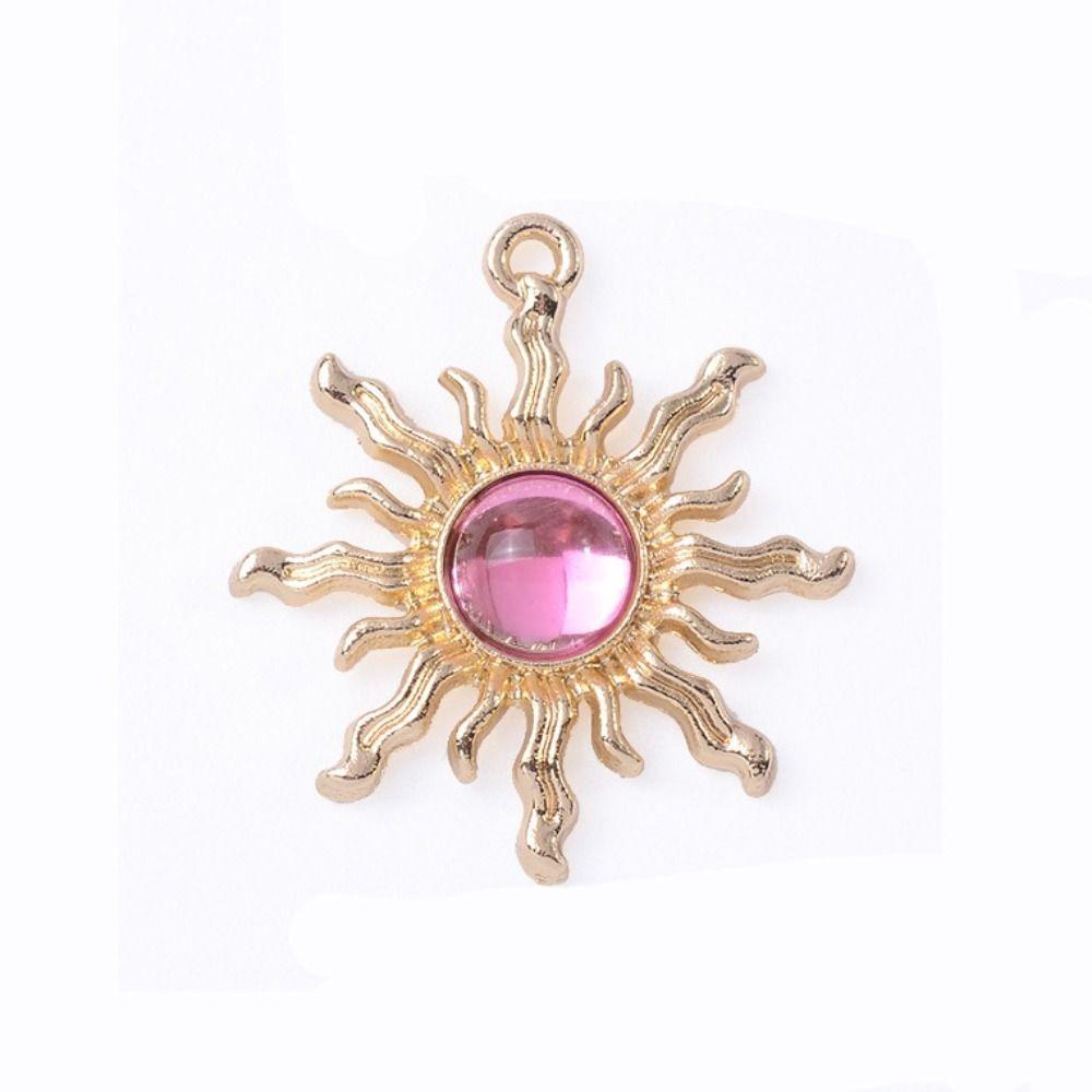 10pcs Baroque Style Gemstone Sun Charms DIY Craft Sparkling Jewelry Accessories Shiny Charming Gemstone Pendant Jewelry Making