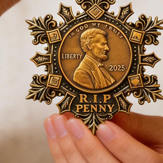 Final Cent Memorial Snowflake Ornament Historical US Cent Legacy Commemorative Ornament Vintage-Style Last Penny Keepsake for Collectors History