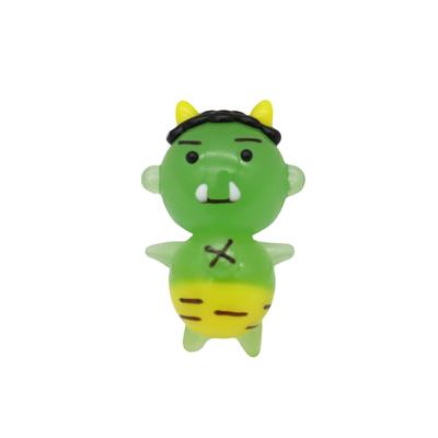 Four Cart Cute Handmade Glasswork Green Demon