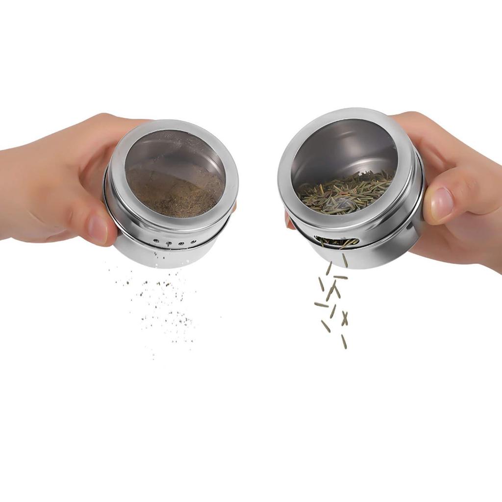 Magnetic Dustproof Transparent Wall-Mounted Stainless Steel Seasoning Jar for Kitchen & Outdoor BBQ