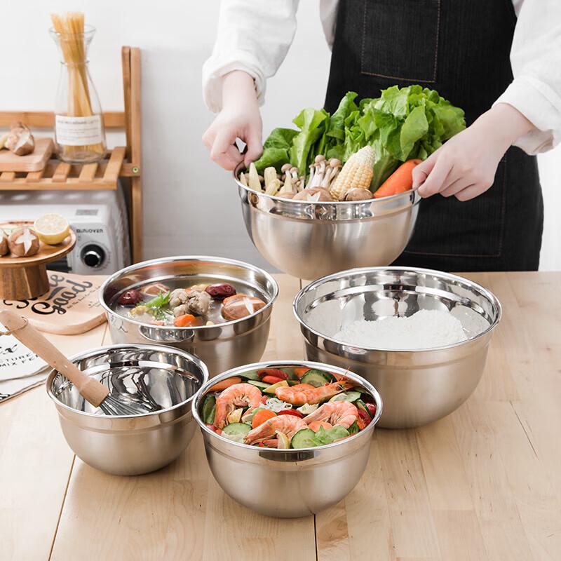 SUNLIXING 201 Stainless Steel Mixing & Salad Bowls