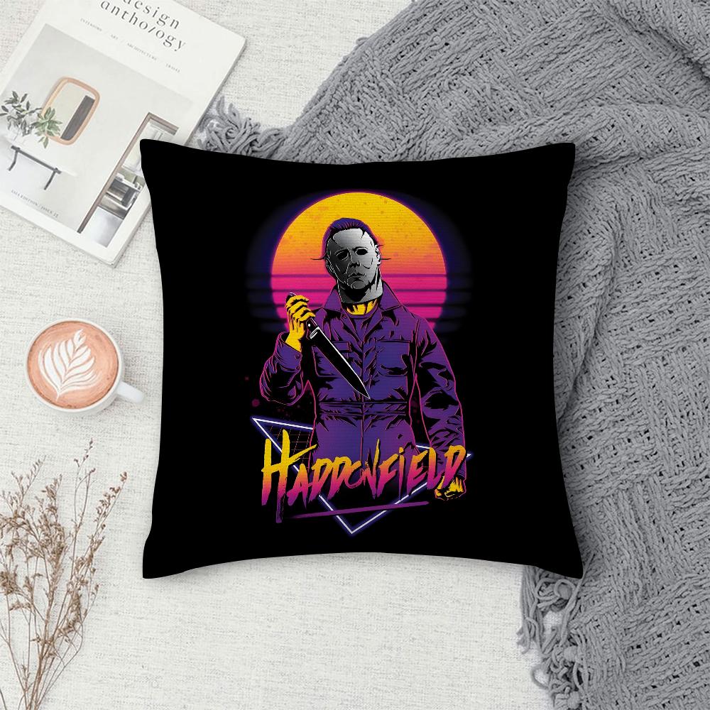 Jessica Chen Unisex M-Michael M-Myers Halloween Pillow Case Sofa Decorative Home Double-Sided Printing Short Plush Cushion Cover Throw Pillow Cover