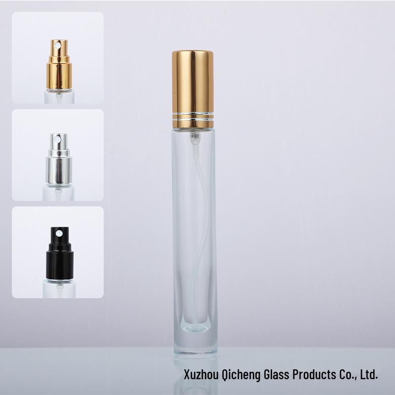 10ml Portable Glass Perfume Bottle with Spray, Roller Ball, and Lid - Silkscreen Compatible
