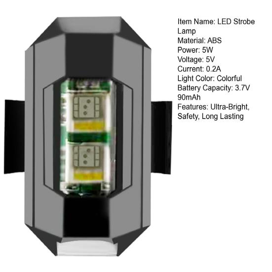 1 Set Flugzeuglicht, hohe Strobe-Taste, Helligkeit, Betrieb, mehrere Beleuchtungsfarben, kabellos, wiederaufladbar