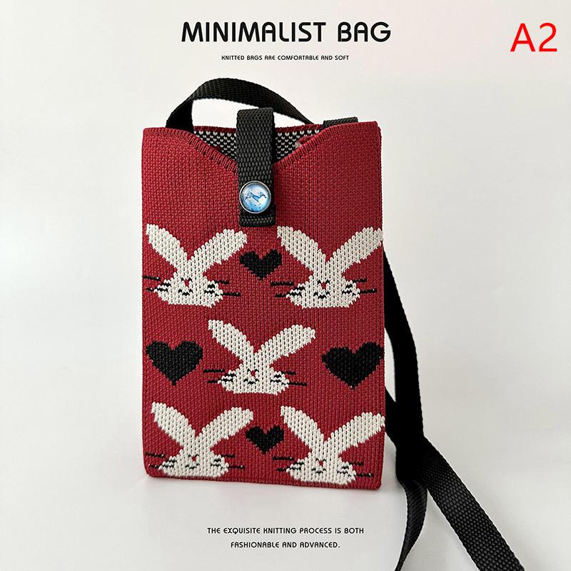 Mini Handy-Tasche Gestrickte Schulter-Umhängetaschen Tragbare Kleine Gewebte Geldbörse Vielseitige Handtasche für Frauen