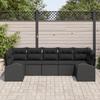 VidaXL Ensemble de canapés de jardin 7 pièces avec coussins Noir Poly Rattan 3346193