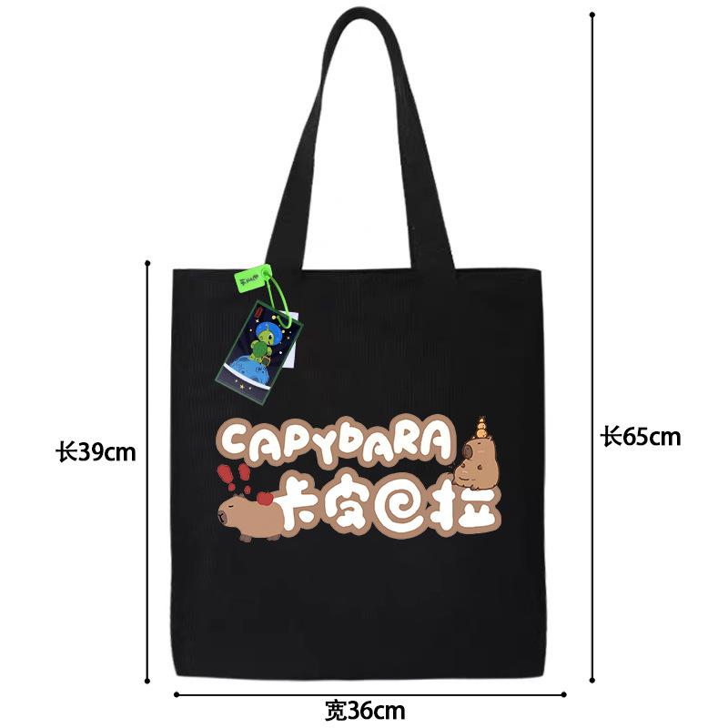 High value kapibara canvas bag anime small fresh ins simple portable handbag