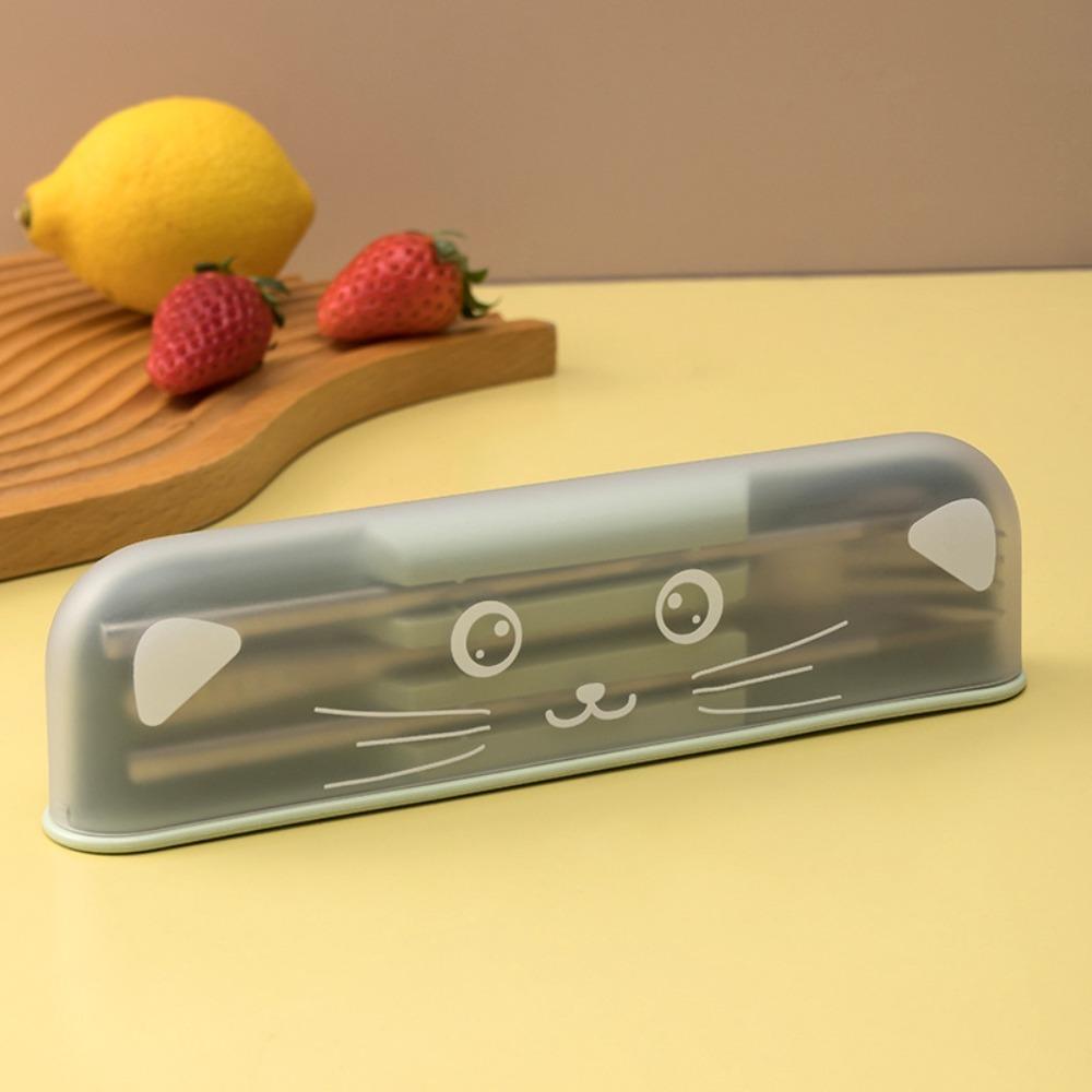 3 Pcs/Set with Storage Box Travel Cutlery Set 304 Stainless Steel Flateware Set  Camping