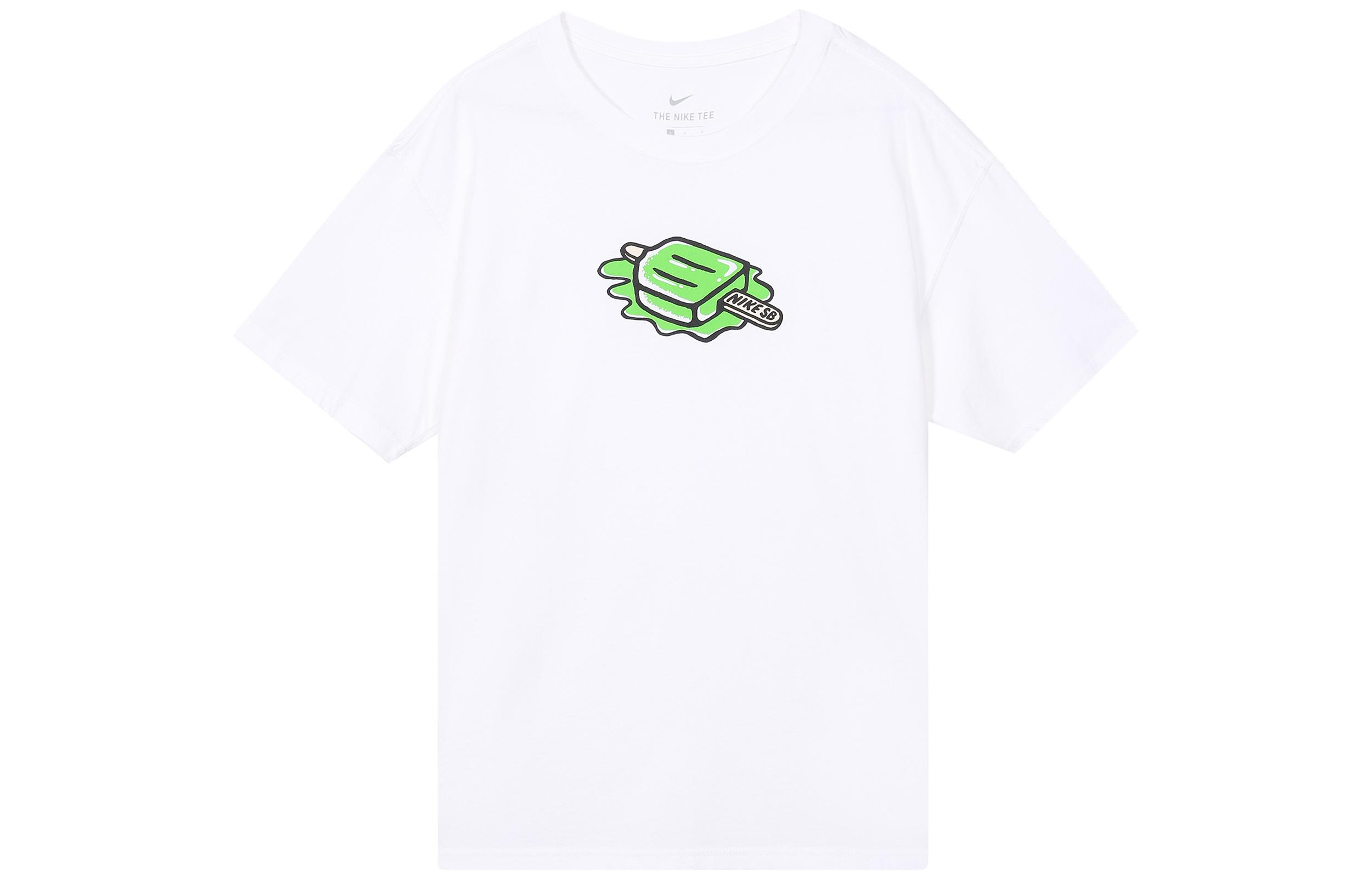 

Nike T Shirts Men s White Crew Neck Moderate Straight Fit DD1317-100 L