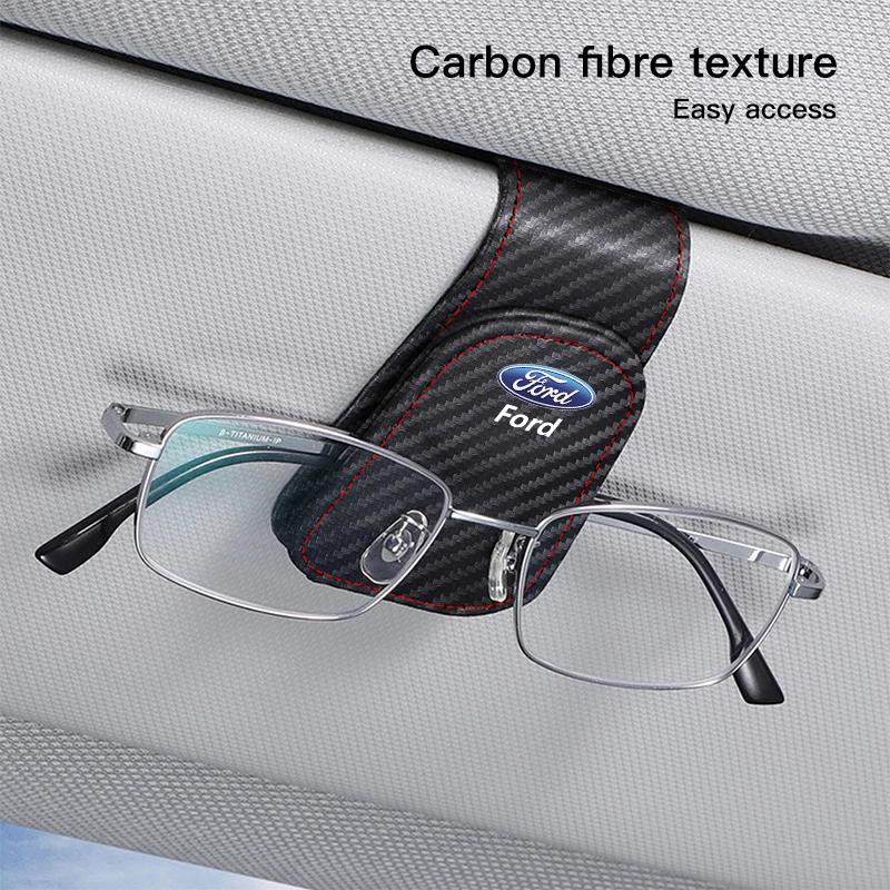 NGGU1 Car Sun Visor Glasses Clip Ticket Card Storage Clamp For Ford Fiesta Mondeo Fusion Explorer Shelby Edge Focus Transit keychain