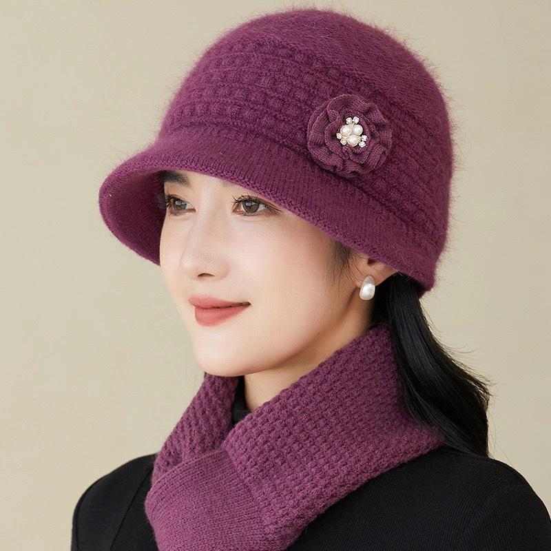 Hat Women's winter warm bucket hat Wool hat Basin hat