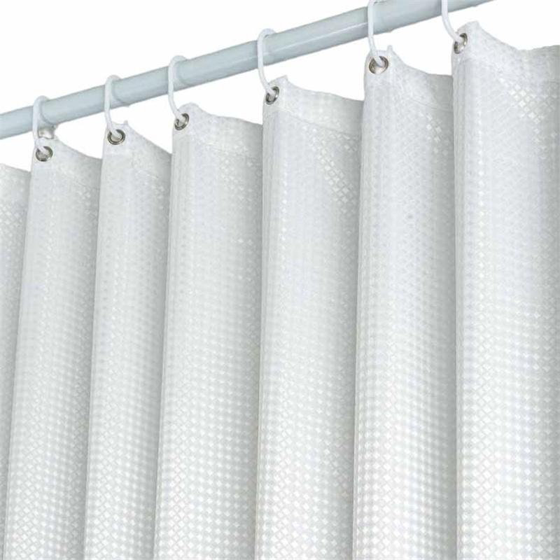 Thickened Jacquard Waffle Shower Curtain Pure Color Waterproof Bathroom Partition Easy Install Privacy Screen