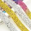 Dekoratives Band Bunter Harz Strass Glänzend Flexibles Strassband Selbstklebend DIY Strass Aufkleber Bekleidung Dekor