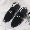 Large size bag head sandals summer breathable hollow beach shoes men's casual buckle dress leather shoes 1220-1