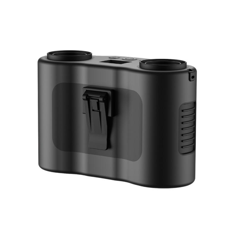 26 New Portable Dual-Barrel USB Waist Fan with Large Capacity for Outdoor Cooling