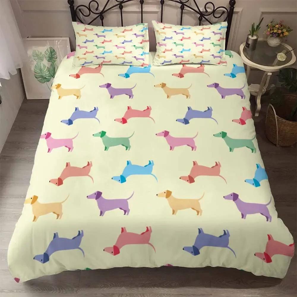 

High quality 3d beding boy set Dachshund 150x20 cm cute carton kids Beding Sets Winter Thick Bed Warm Comforter Us Eu Au Sized Dimensions 100*200cm Single