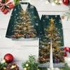 Ladies' Christmas Printed Long Sleeved Long Pants Casual Home Set