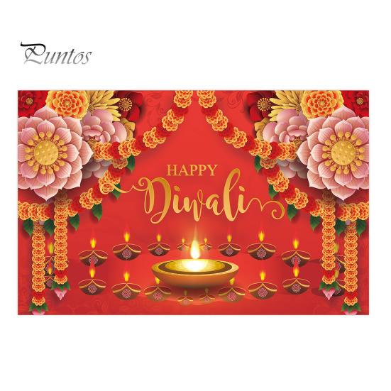 Happy Diwali Backdrop Banner Vibrant Color Create Atmosphere Festive Photo Decoration Banner for Diwali Parties Celebrations