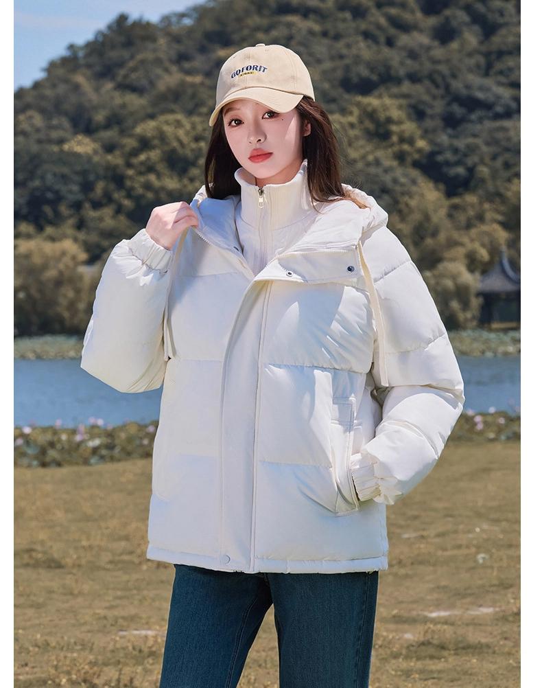 Fake Two-piece Stand Collar Hooded Warm Cotton Coat Winter Jacket
