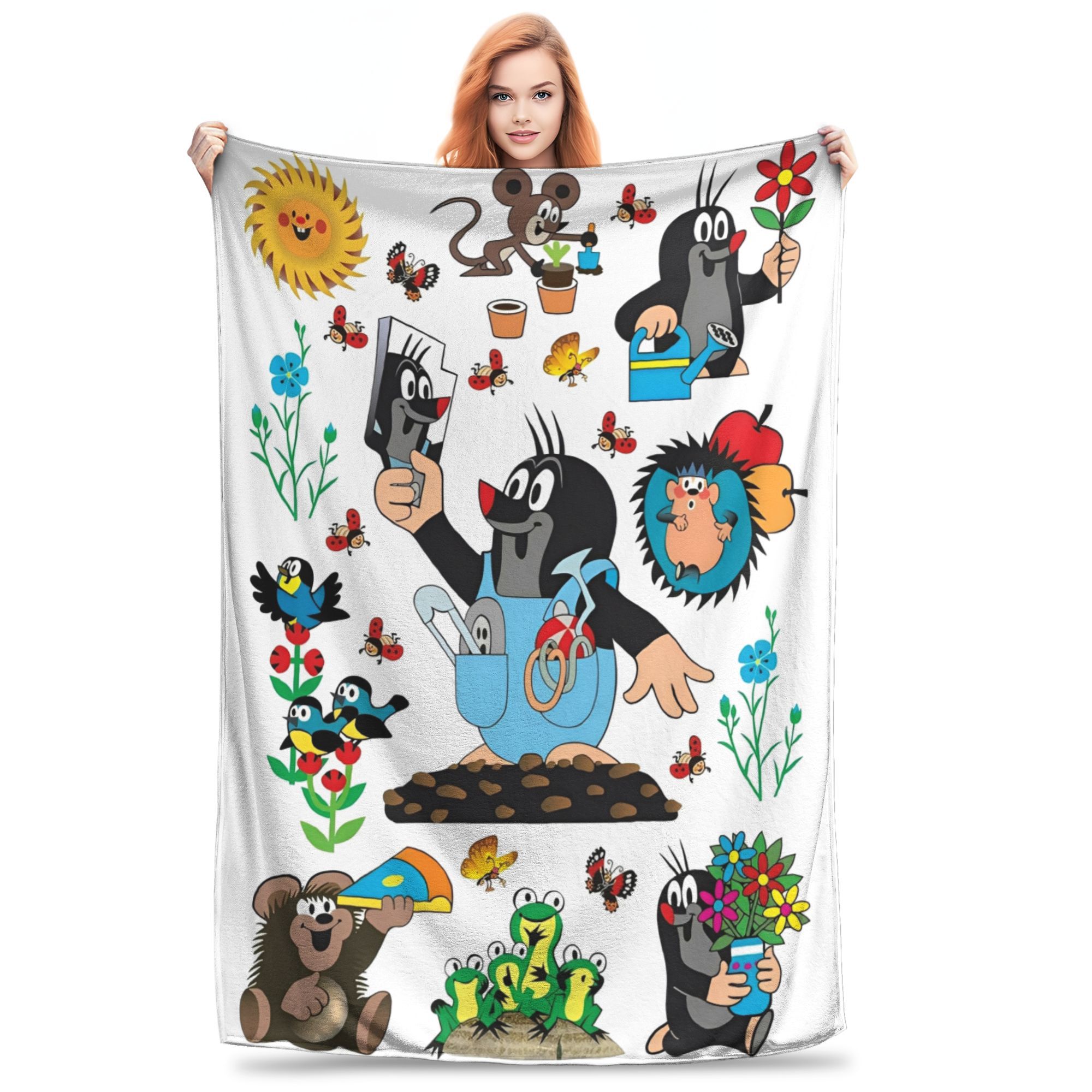 

The Little Mole Cartoon Animal Blanket Cozy Soft Throw Blankets for Couch 50x60 Inch Multiple Sizes Bedspreads 200x150cm 80x60in