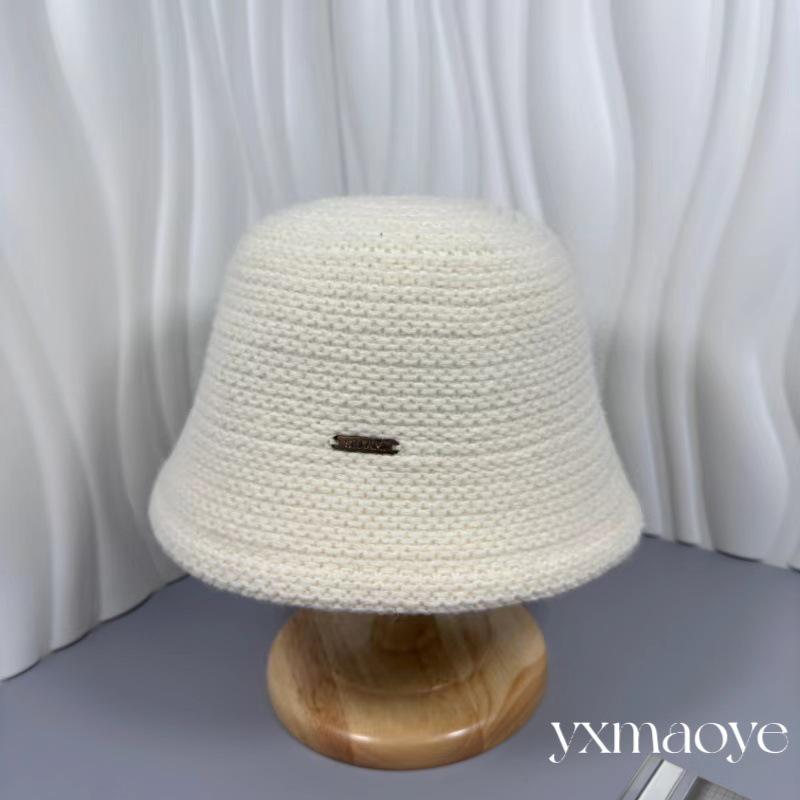 

Женская теплая вязаная панама в корейском стиле - Осень/Зима, однотонная, слим-эффект 56-59cm Adjustable бежевый