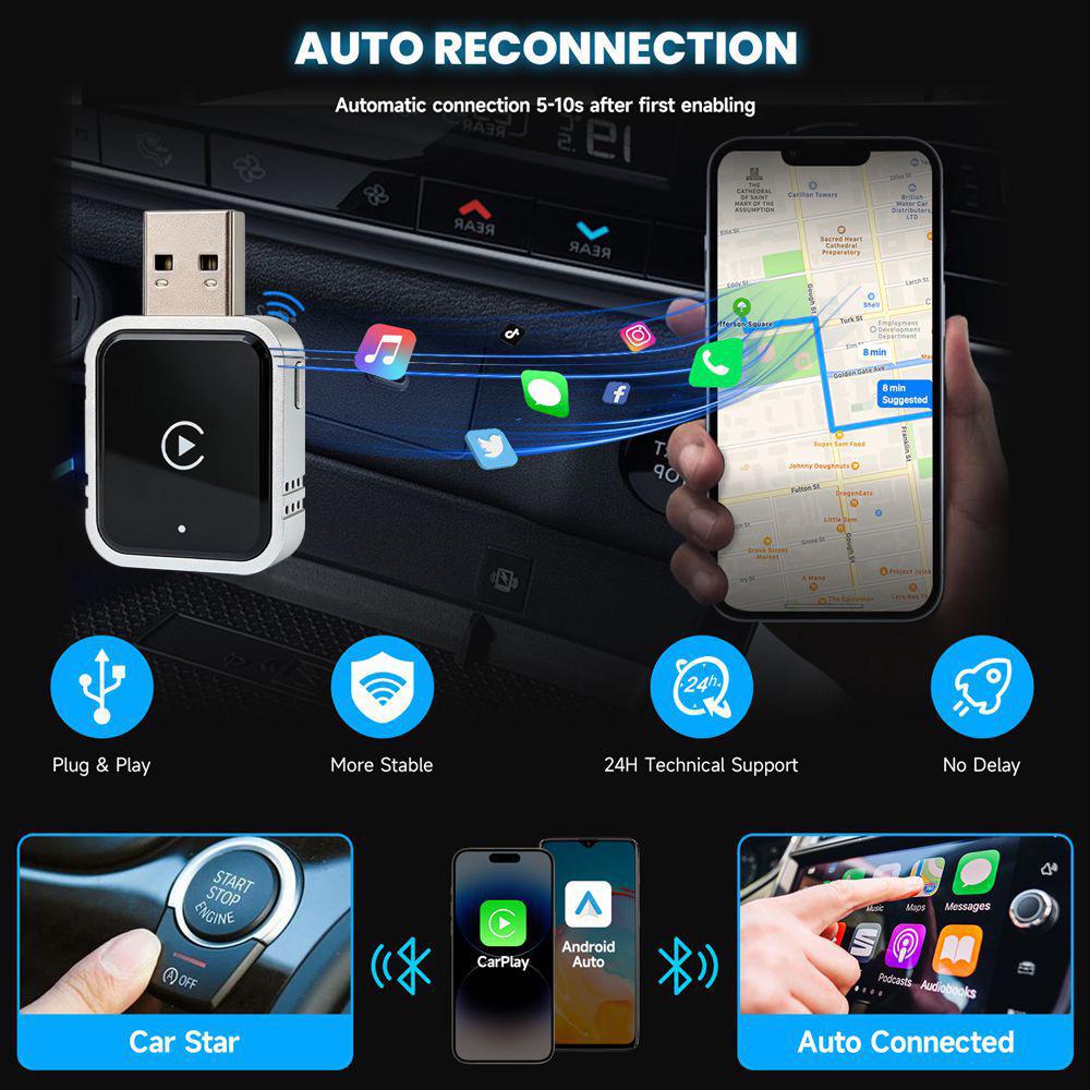 2026 Wireless CarPlay & Android Auto Adapter: Wired to Wireless Interconnection