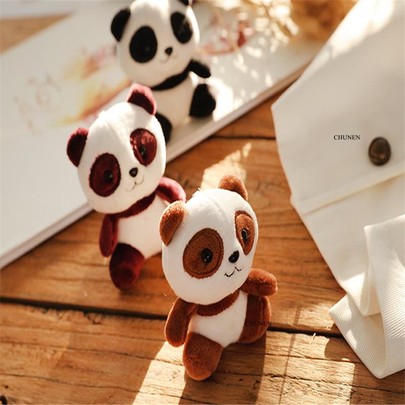 12cm Cute Panda Dolls  Plush Stuffed Doll Pendant Toy Children Animal Toys Gifts