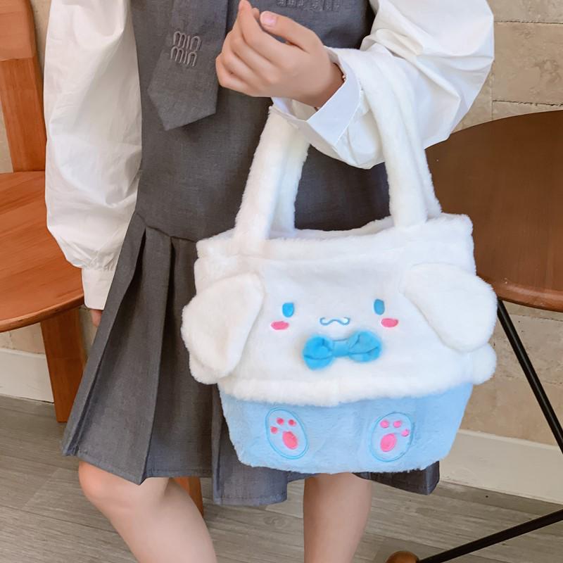 Kuromi Cartoon Plush Handbag: Cute Shoulder Bag & Mobile Phone/Key Storage for Girls
