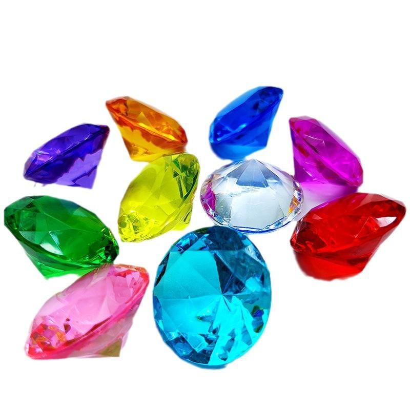 30 ks Akrylové Křišťálové Diamantové Drahokamy Hračky Pro Dívky Barevná Truhla Pokladů Sada Šperků Dětský Dárek k Narozeninám Vánoční Dárek