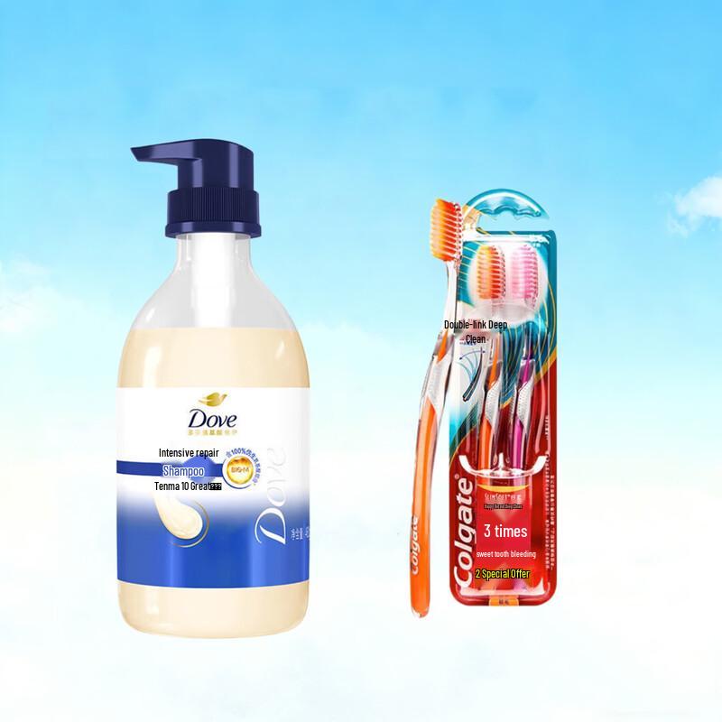 

Dove Intensive Nourishing Hydrating Shampoo & Colgate Toothbrush Bundle
