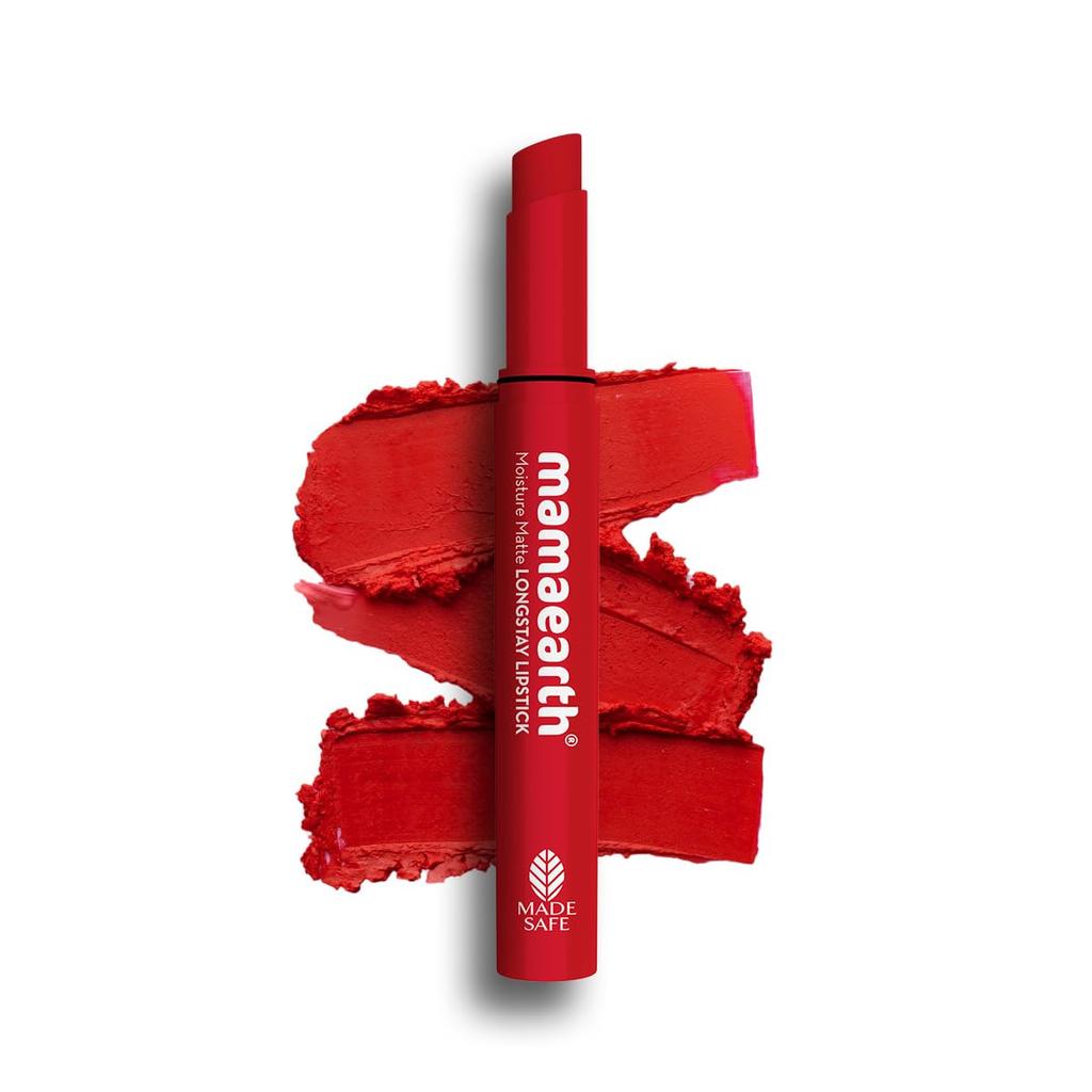Mamaearth Moisture Matte Longstay Lipstick 2g Pack of 1 - Smudge Proof Pink Grapefruit Lip Color