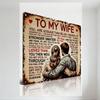 Vintage Rustic Metal Sign 'To My Wife' Heart Couple Embrace Wall Decor - Anniversary Birthday Gift for Wife with Love Messages,