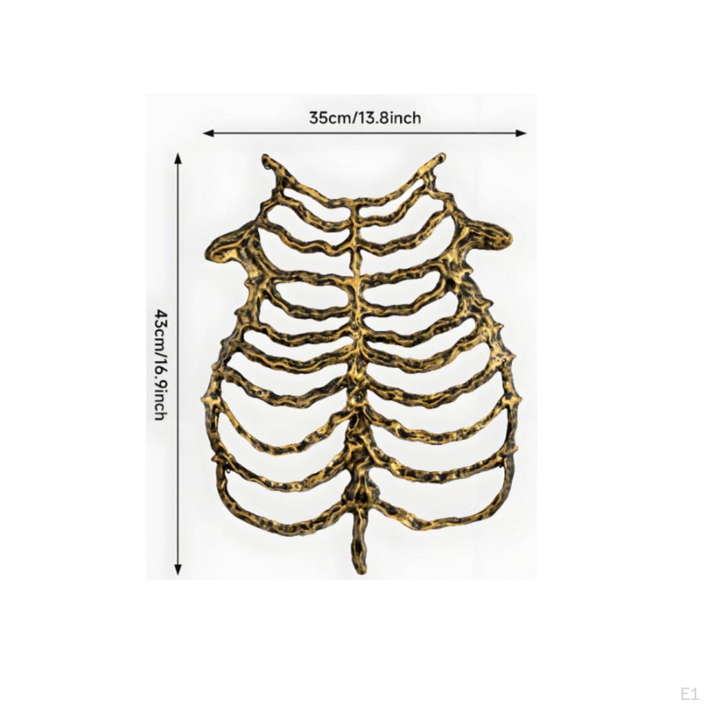 Skeleton Rib Structure Vest Adjustable Costume Piece Flexible Torso
