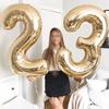 40inch Light Gold Foil Number Balloons for 1st Kids 30th Adult Birthday Party Decoration Supplies Large 0-9 Helium Digit Globos