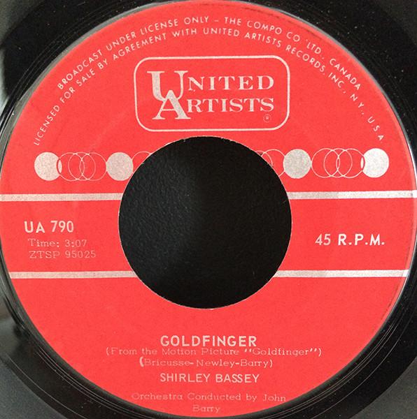 

7inch Record SHIRLEY BASSEY - Goldfinger / Strange How Love Can B UA790 United Artists 1964 Canada Soul/Funk Used