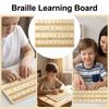 Efficient Braille Alphabet Board Wooden Tactile Letter Number Panel  Blind Children Learning