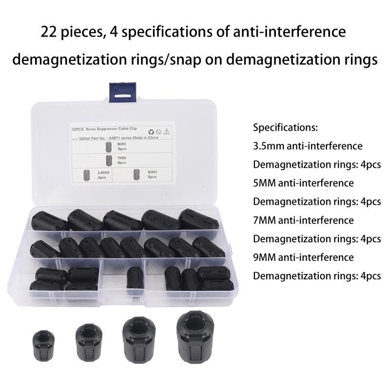 Clip-On Ferrite Core EMI/RFI Noise Filter, Snap-On Choke for USB, Audio, Video & Power Cables To Reduce Interference