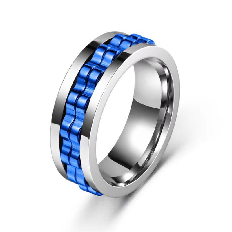 Titanium Steel Rotating Anxiety-Relief Ring - European & American Fashion Jewelry