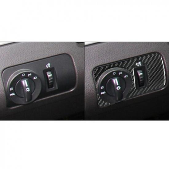 For Ford Mustang 2005-09 Carbon Fiber Interior Headlight Switch Panel Cover Trim