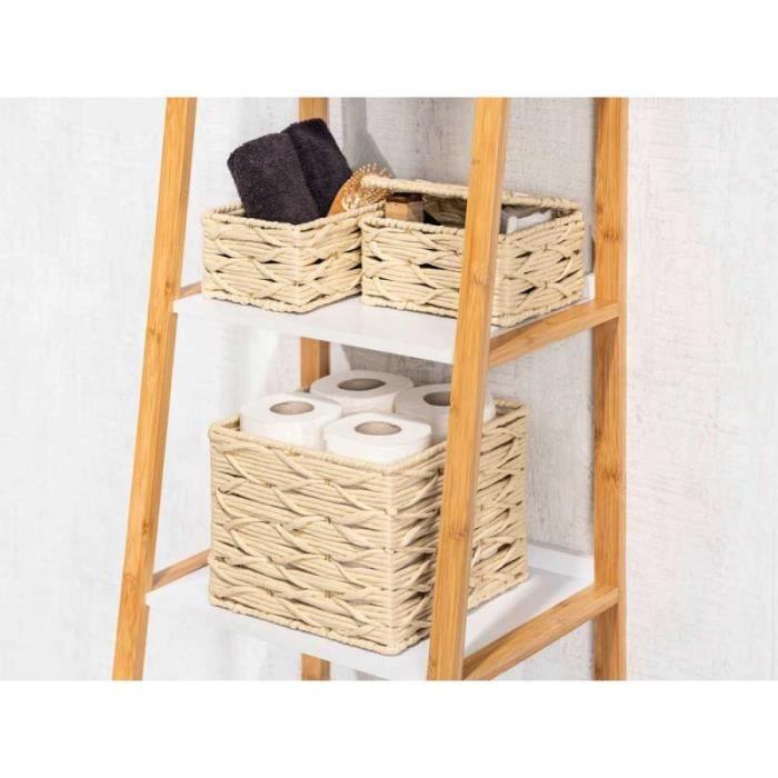Boîte de rangement - WENKO - Vabriano - Papier tressé - Beige - L 19 x l 14 x H 9 cm