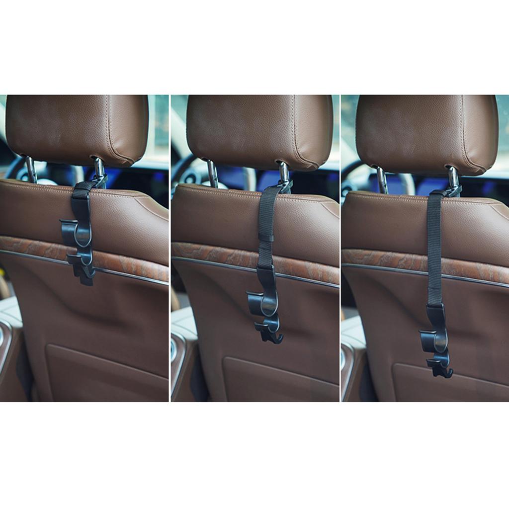 Car Seat Headrest Hook 2 Pack Hanger Storage Organizer Universal for Handbag Purse Coat Universal Fit Car SUV