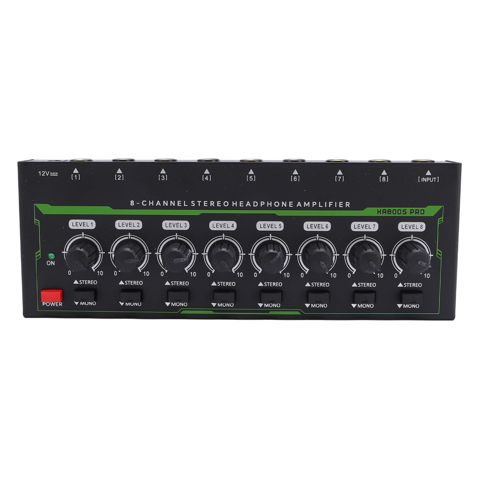 

8-канальный стерео усилитель для наушников 6,35 мм интерфейс независимая регулировка громкости усилитель для наушников с