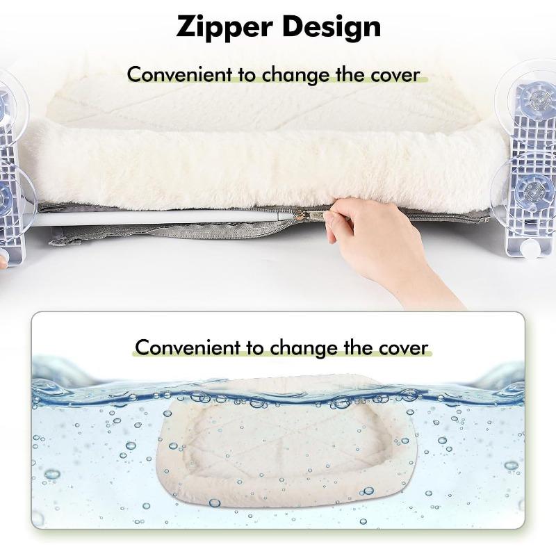 Warm Soft Fluffy Cozy Pet Cat Hammock Window Cat Bed Habitat for Windowsill Hammock Kitten House