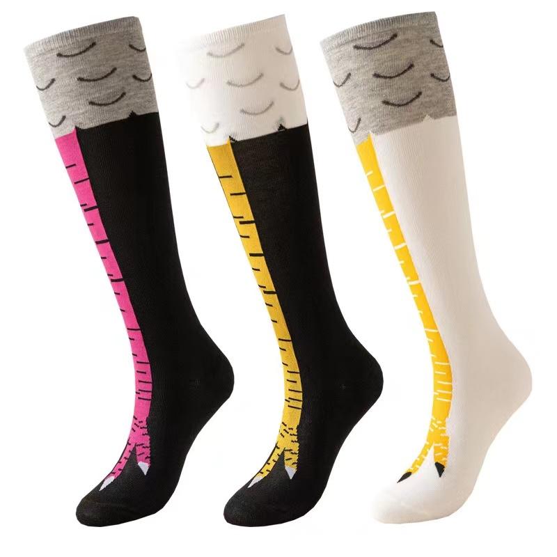 Damen Oberschenkelhohe Strümpfe Hühnerfüße Druck Lange Socken Über Knie Socken Lustige Neuheitssocken Cartoon Tierpfoten Strümpfe