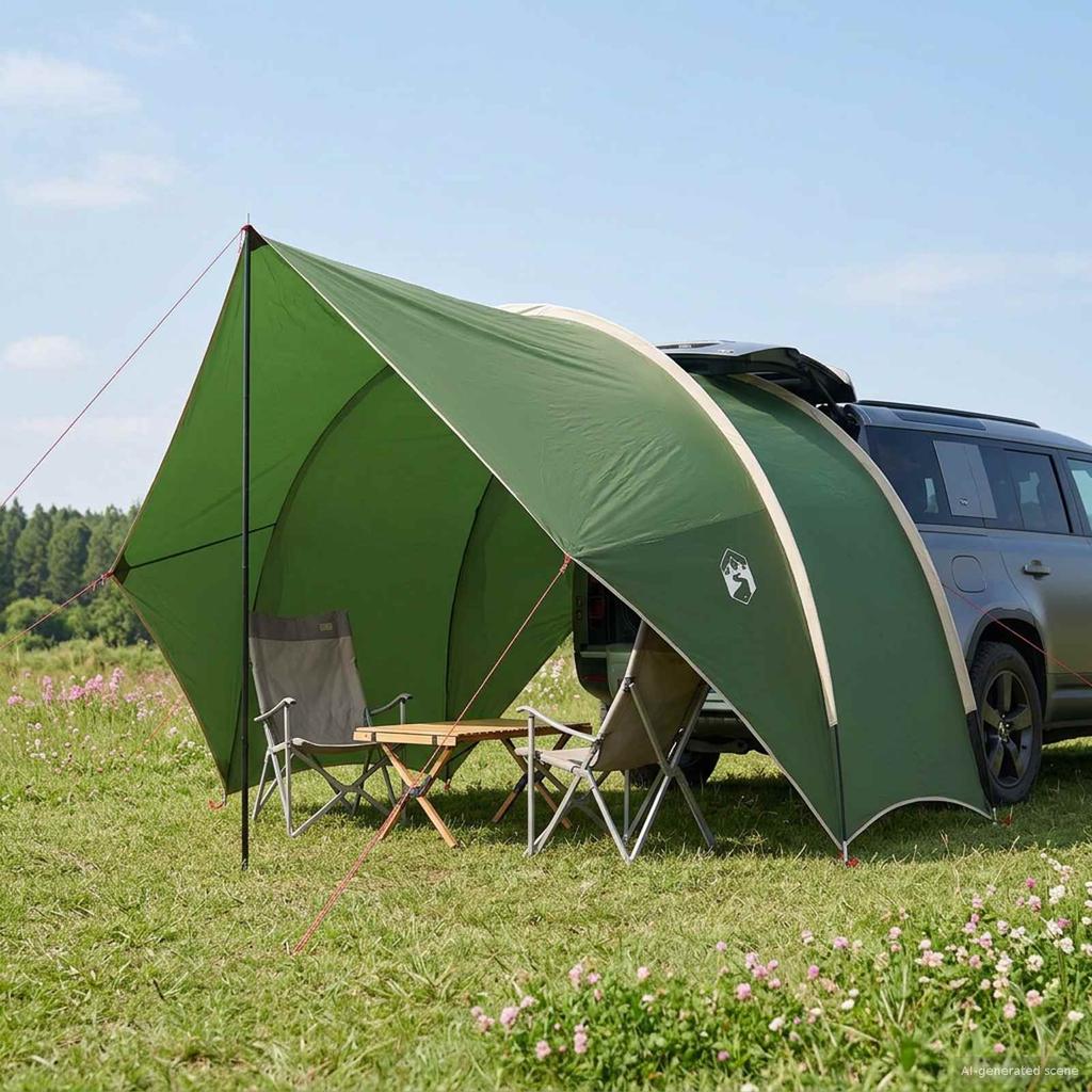 Rear Awnings Waterproof Green 405 X 280 X 220 Cm