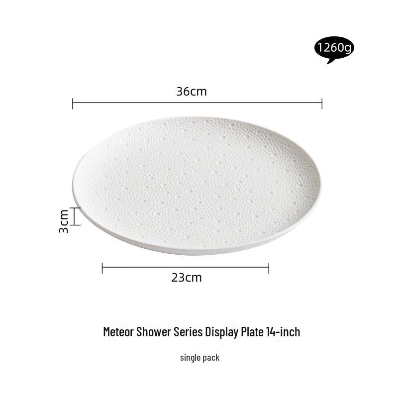 

Zhi Shi Nordic Bone China 3-Compartment Round Dinner Plate, 14-inch