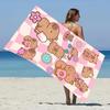 1 Stück Strandtuch mit Cartoon-Capybara und Dessert-Print, Perfekt für Schwimmen, Fitness, Yoga, Reisen, Camping, Strandzubehör