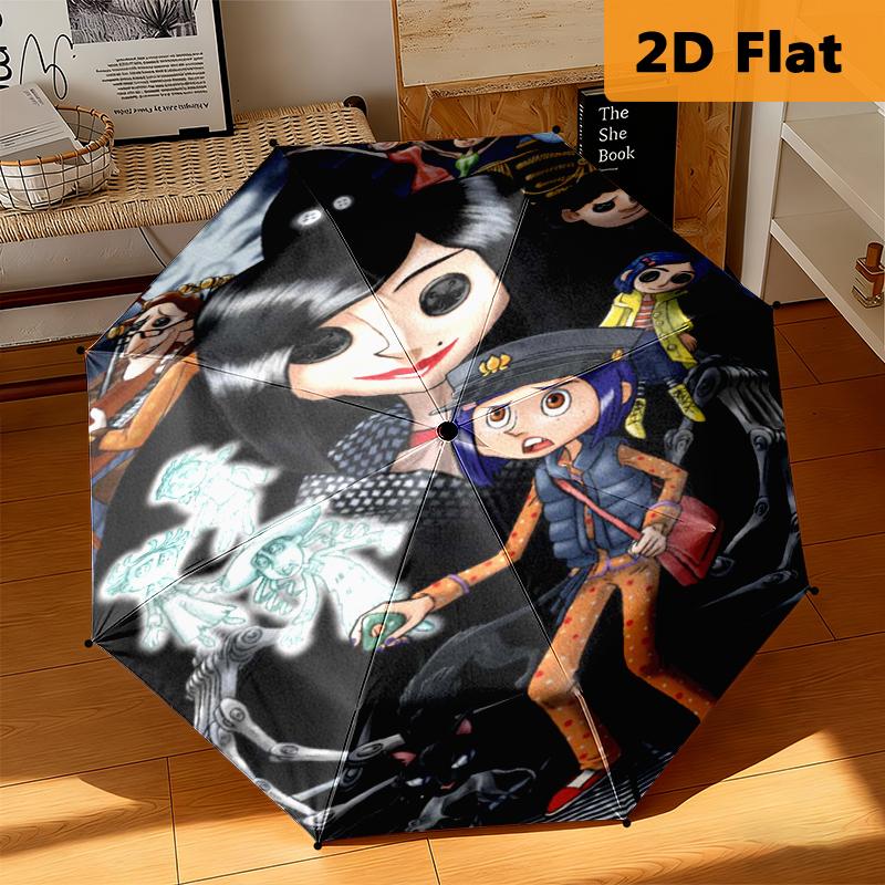 1pc Coraline umbrella Portable 8-rib structure suitable for all seasons, home, travel, outdoor umbrella